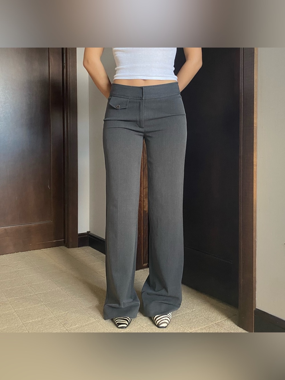 Grey Kenzie Mid/low rise trousers